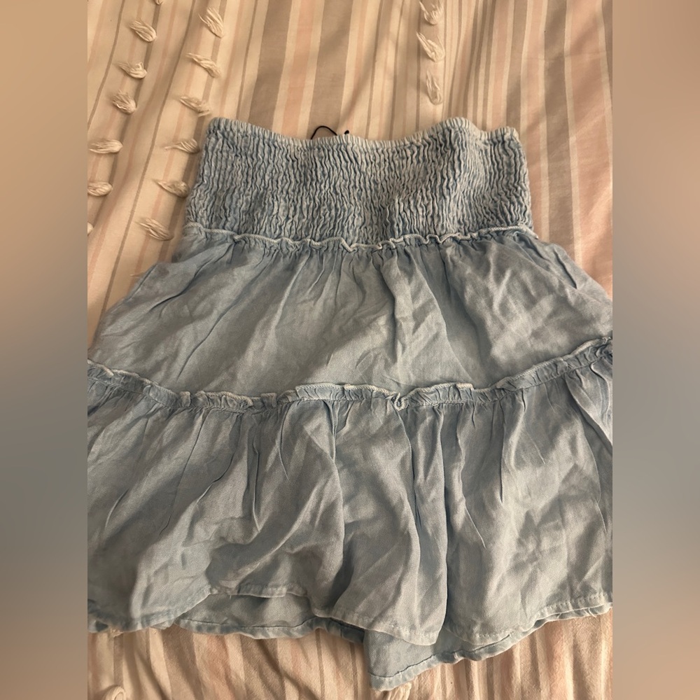 Light Blue Mini Skirt